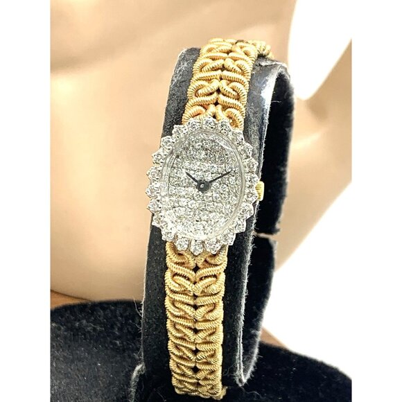 Jules Jurgensen Women's Watch Vintage Cocktail 14k Gold Diamond Swiss Quartz - Picture 1 of 15